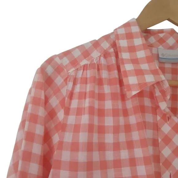 Columbia Women's Camp Henry III Long Sleeve Shirt Gingham Cotton LIght-Weight - Picture 13 of 13